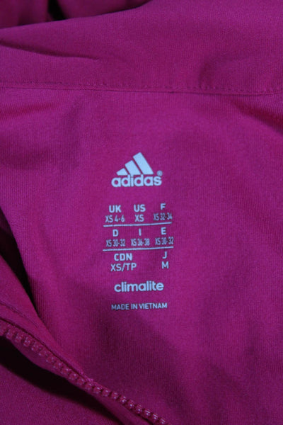 Adidas Womens Track Jacket Pink Long Sleeve Zip Size XS