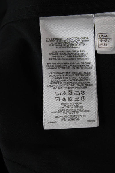 Brooks Brothers Women Black Cotton Collared Long Sleeve Button Up Top Size 0