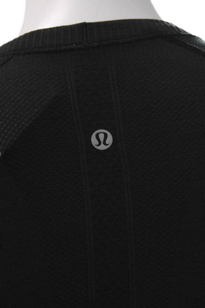 Lululemon Womens Black Basic Crew Neck Long Sleeve Nylon T-Shirt Pullover Size 4