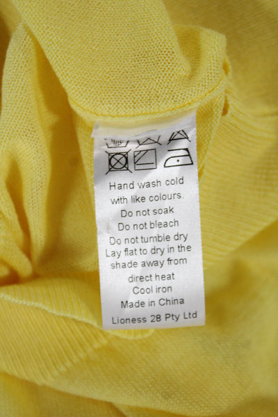 Lioness Womens Yellow Viscose Collared Short Sleeve Basic Polo Size XS