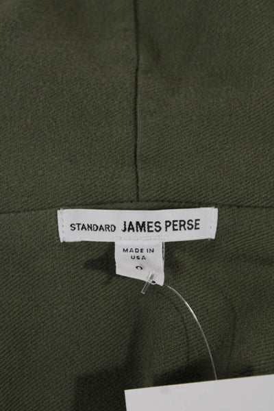 Standard James Perse Women Green Anorak Jacket Cotton Blend Zip Size 0