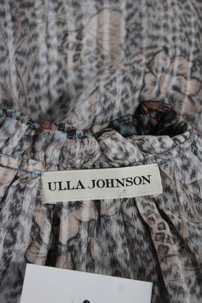 Ulla Johnson Women Blouse Multicolor Floral V-Neck Cotton Sleeveless Size S