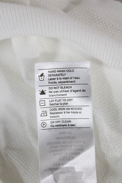 Vince Women Basic Polo Cotton Collared 3/4 Sleeve White Size XS