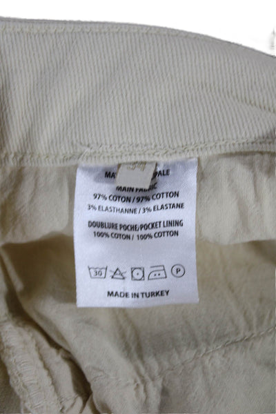 Vanessa Bruno Womens Straight Pencil Skirt Beige Button Knee-Length Size 34