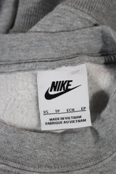Nike Womens Pullover Sweatshirt Gray Cotton Crew Neck Long Sleeve Size XS