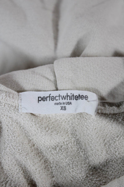 Perfect White Tee Womens Beige Pullover Hoodie Size XS