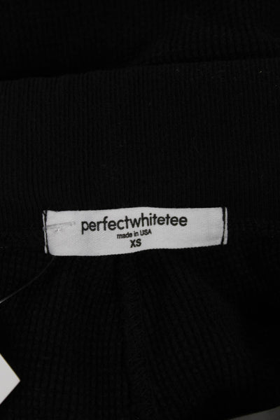 Perfect White Tee Womens Black Jogger Pants Cotton Blend Drawstring Size XS