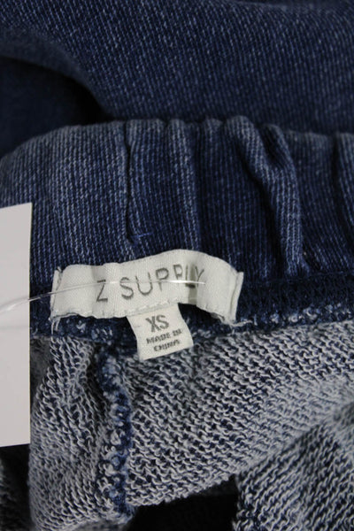 Z Supply Women Blue Cotton Drawstring Sweatpants Size XS