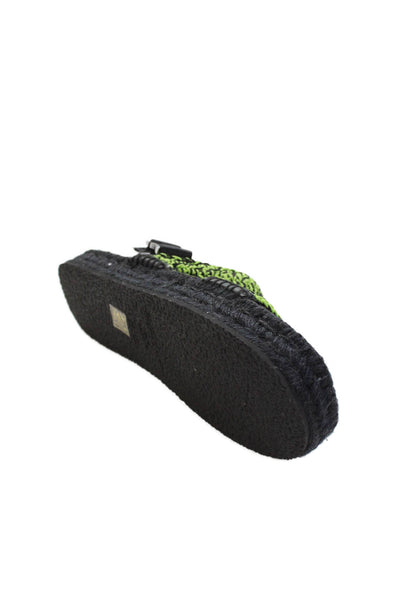 Bimba Y Lola Womens Branded Platform Hiking Sandals Black Lime Green Size 39 9