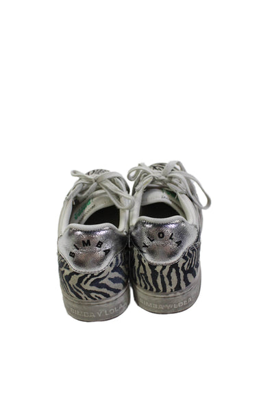 Bimba Y Lola Womens Suede Animal Print Sneakers Grey Black Size 40 10