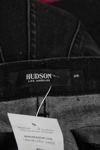 Hudson Women Black Skinny Jeans High Rise Cotton Blend Size 26