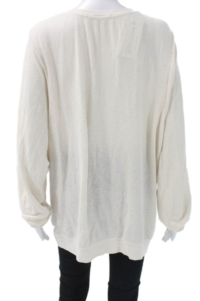 Wildfox Womens Pullover Sweatshirt Ivory Polyester Long Sleeve Size L