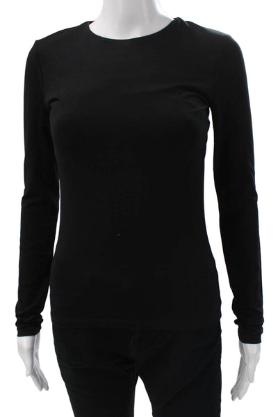 Zara Women Black Cotton Crew Neck Long Sleeve Basic T-Shirt Size S