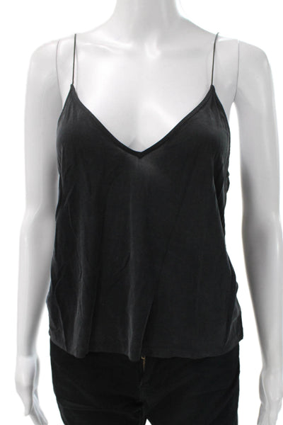 Zara Women V-Neck Sleeveless Camisole Black Polyester Pullover Size S