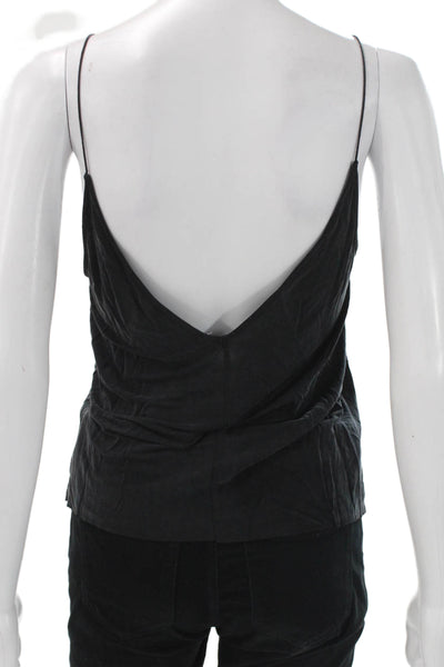 Zara Women V-Neck Sleeveless Camisole Black Polyester Pullover Size S