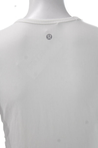 Lululemon Womens White Basic Crew Neck Short Sleeve T-Shirt Nylon Blend Size 4