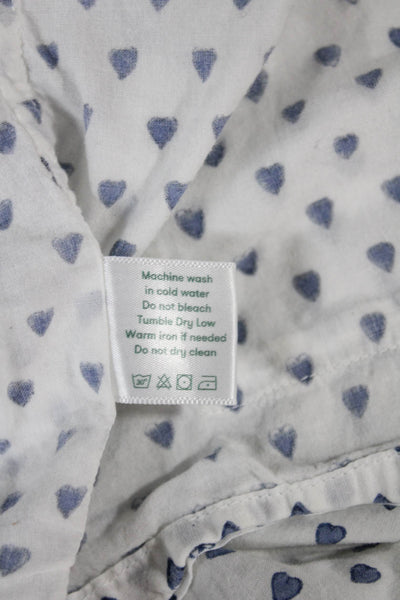 Roller Rabbit Womens Collared Cotton Long Sleeve Pajama White Graphic Size L