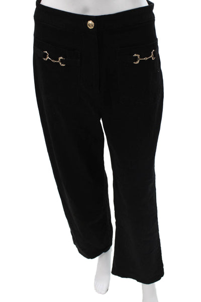 7 For All Mankind Womens Dress Pants Black Cotton Button 29 Inseam Size 4