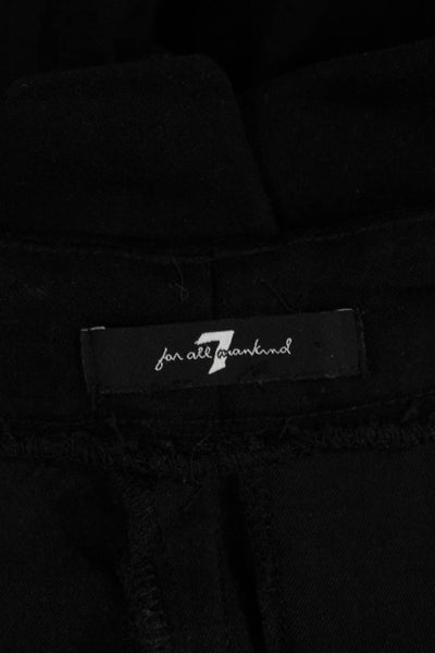 7 For All Mankind Womens Dress Pants Black Cotton Button 29 Inseam Size 4