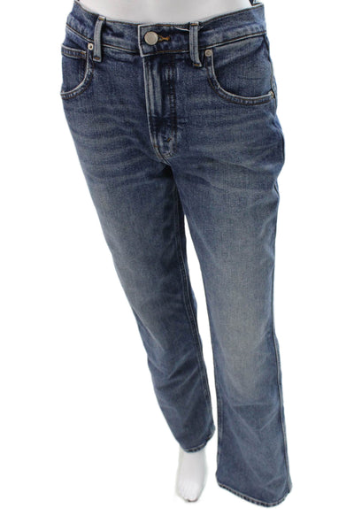 Good American Women Straight Jeans Blue Cotton Mid Rise Button Size 26