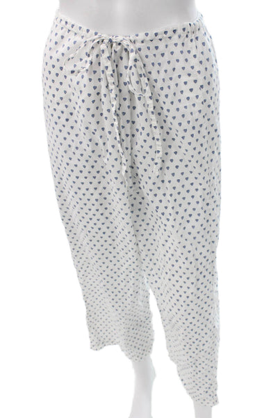 Roller Rabbit Womens White Cotton Graphic Pajama Pants Drawstring Size M