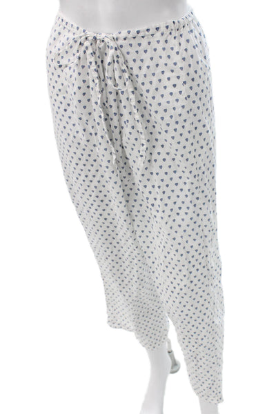 Roller Rabbit Womens White Cotton Graphic Pajama Pants Drawstring Size M