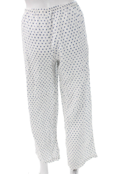 Roller Rabbit Womens White Cotton Graphic Pajama Pants Drawstring Size M