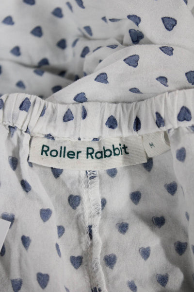 Roller Rabbit Womens White Cotton Graphic Pajama Pants Drawstring Size M