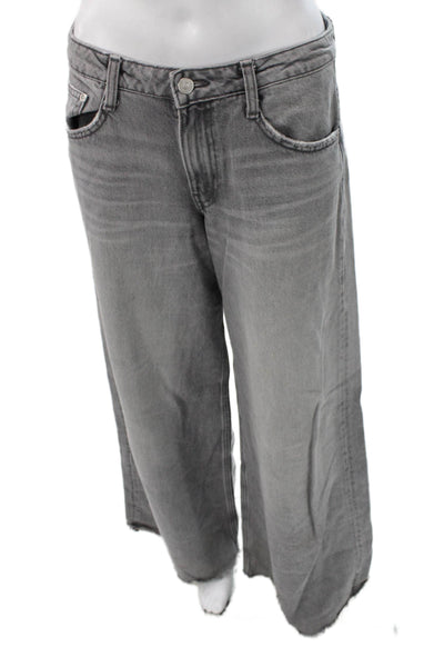 Zara Womens Gray High Rise Wide Leg Jeans Size 4