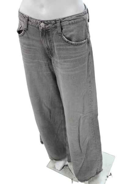 Zara Womens Gray High Rise Wide Leg Jeans Size 4