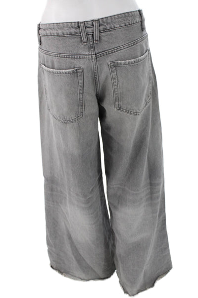 Zara Womens Gray High Rise Wide Leg Jeans Size 4