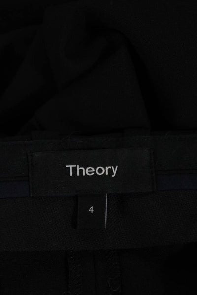 Theory Women Dress Pants Black Wool Zip Inseam 31 Size 4