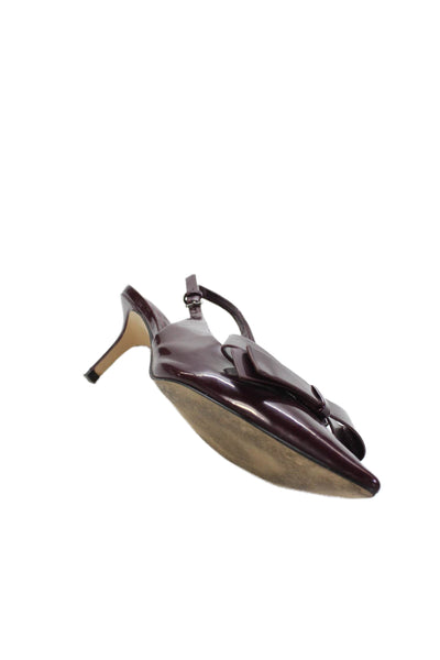 Marc Fisher Womens Pointed Toe Bow Slingbacks Pumps Purple Size 8 Medium
