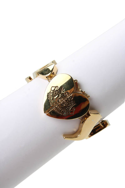 Juicy Couture Womens Gold Tone Graphic Flex JUICY Bracelet 7.5" NIB