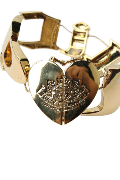 Juicy Couture Womens Gold Tone Graphic Flex JUICY Bracelet 7.5" NIB