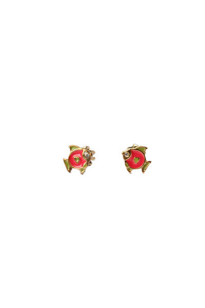 Juicy Couture Womens Gold Tone Enamel Fish + Crystal Stud Earring Set NIB