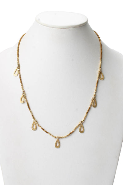 Designer Womens G Plated 925 Silver + G Tone Bead Station Necklace 23" 18.9g