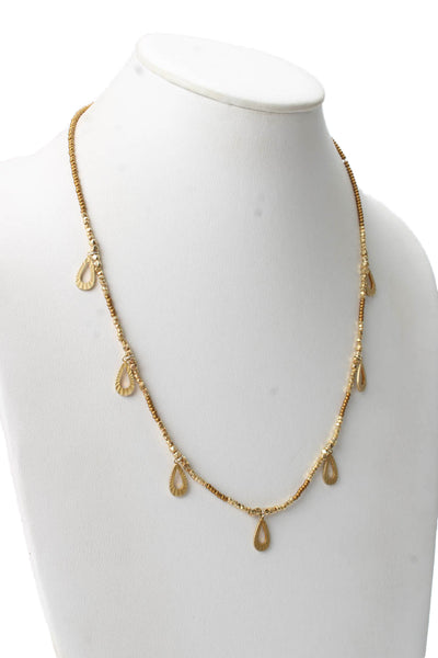 Designer Womens G Plated 925 Silver + G Tone Bead Station Necklace 23" 18.9g