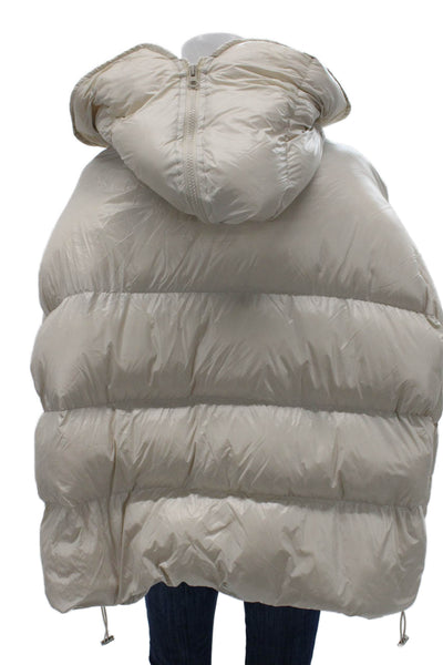 Moneypacking Womens Puffer Jacket Beige Polyester Snap Closure Size M