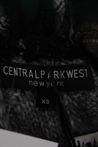 Central Park West Women Pullover Sweater Gray Crewneck Long Sleeve Size XS
