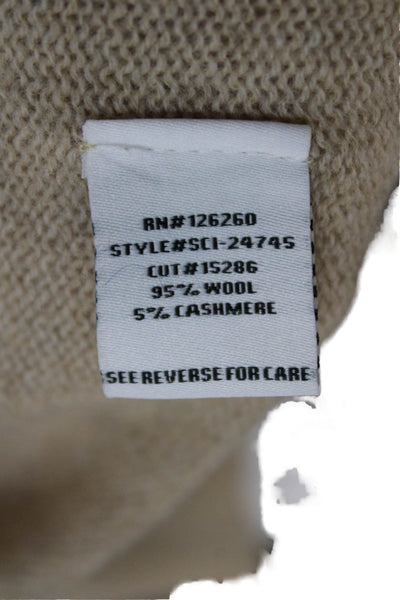 Velvet Heart Womens Pullover Sweater Beige Wool Boat Neck Long Sleeve Size M