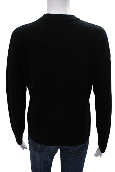 Minnie Rose Womens Black Cashmere V Neck Cardigan Long Sleeve Size XS