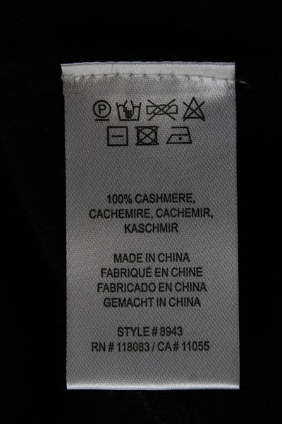 Minnie Rose Womens Black Cashmere V Neck Cardigan Long Sleeve Size XS