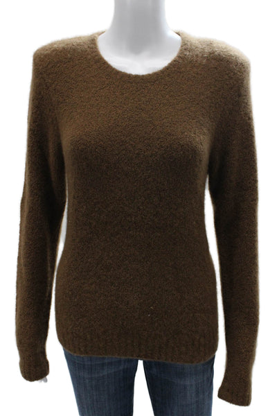Minnie Rose Womens Pullover Sweater Cashmere Crew Neck Brown Long Sleeve Size M