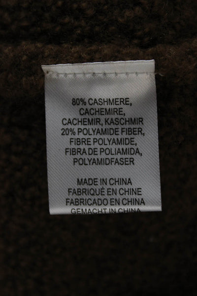 Minnie Rose Womens Pullover Sweater Cashmere Crew Neck Brown Long Sleeve Size M