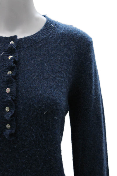 Lisa Todd Women Henley Sweater Blue Long Sleeve Round Neck Size M