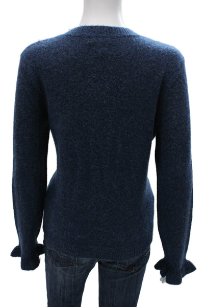 Lisa Todd Women Henley Sweater Blue Long Sleeve Round Neck Size M
