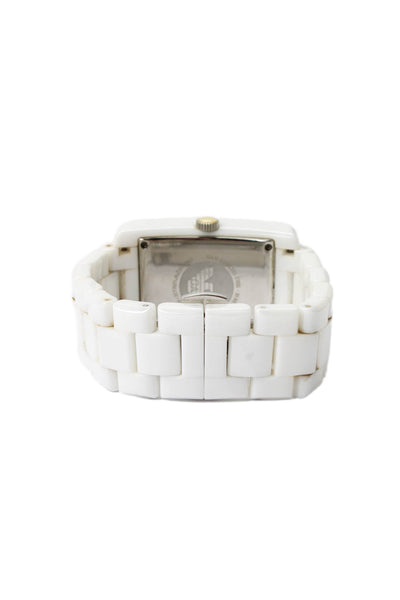 Emporio Armani Mens White Ceramic AR1408 Quartz Watch 32mm