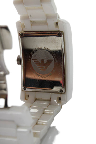 Emporio Armani Mens White Ceramic AR1408 Quartz Watch 32mm