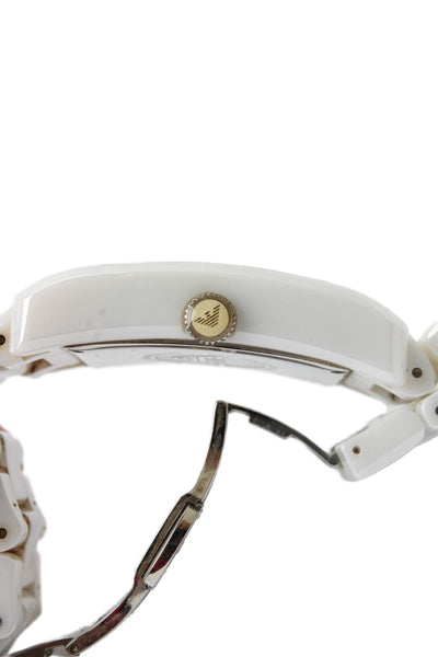 Emporio Armani Mens White Ceramic AR1408 Quartz Watch 32mm